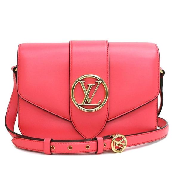 Louis Vuitton Pont Neuf Shoulder Bag Smooth Leather Diagonal Hanging Dahlia Pink - Picture 1 of 11